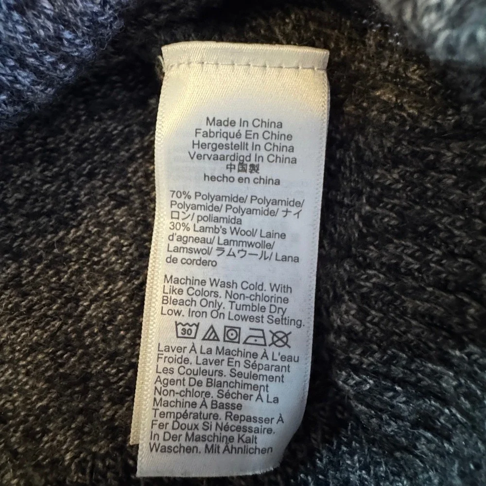 J. Crew Sweater Mens Large Charcoal Grey Marled Lambswool Blend Crewneck Raglan